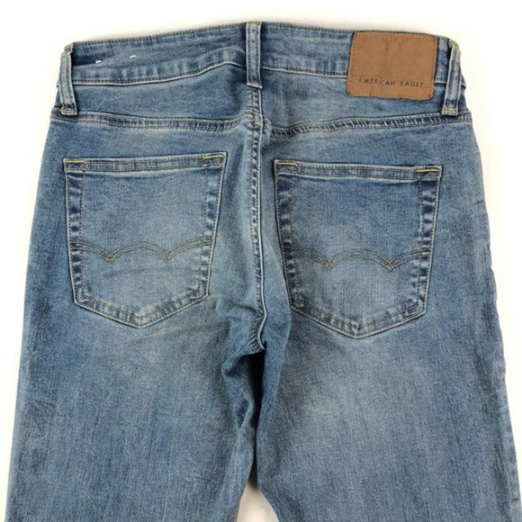 American Eagle Jeans Mens 28x30 Blue Next Level Flex Slim Straight - Picture 6 of 10
